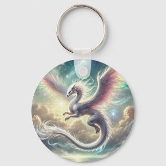 Witte draak sleutelhanger