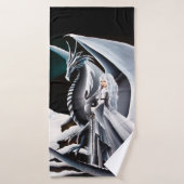 Witte Draak Vrouw Fantasie Auroras Badhanddoek (Badhanddoek)