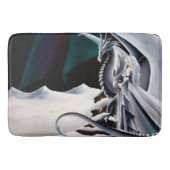 Witte Draak Vrouw Fantasie Auroras Badmat (Voorkant)