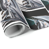 Witte Draak Vrouw Fantasie Auroras Cadeaupapier (Rol Hoek)