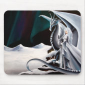 Witte Draak Vrouw Fantasie Auroras Muismat (Voorkant)