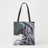 Witte Draak Vrouw Fantasie Auroras Tote Bag (Voorkant)