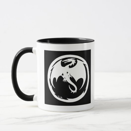 Witte Draak zwarte combo mok (Links)