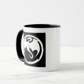 Witte Draak zwarte combo mok (Voorkant links)