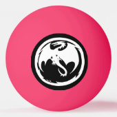 Witte Dragon roze sinaasappel glo 1 ster ping pong Pingpongbal (Voorkant)
