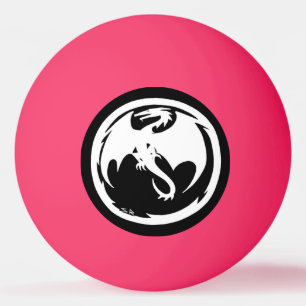 Witte Dragon roze sinaasappel glo 1 ster ping pong Pingpongbal