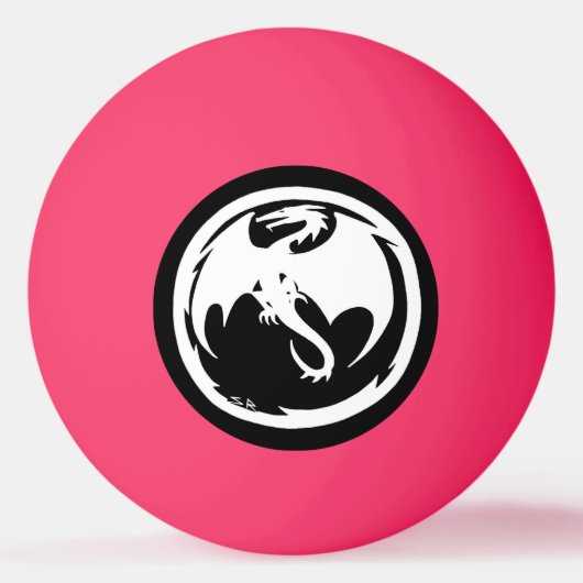 Witte Dragon roze sinaasappel glo 1 ster ping pong Pingpongbal (Voorkant)