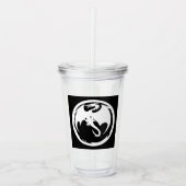 Witte dragon witte heldere acryltumbler acryl drinkbeker (Voorkant)