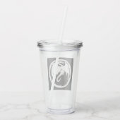 Witte dragon witte heldere acryltumbler acryl drinkbeker (Achterkant)
