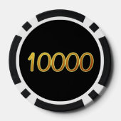 Witte Dragon zwart blk goud 10K gestreepte poker c Chips (Achterkant)