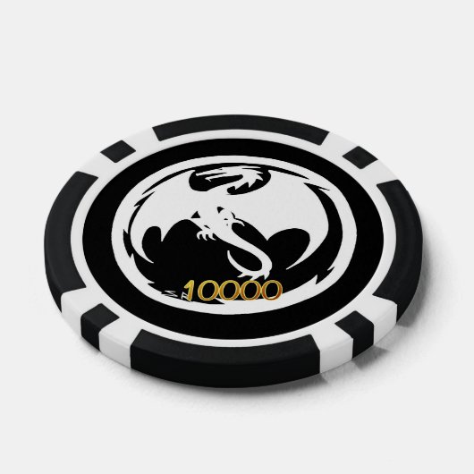 Witte Dragon zwart blk goud 10K gestreepte poker c Poker Chips (Enkel)