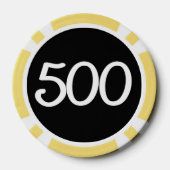 Witte Dragon zwart geel 500 gestreepte poker chip (Achterkant)
