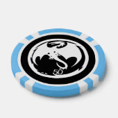 Witte Dragon zwart lt blauw 50 gestreepte poker ch Chips (Enkel)