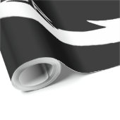 Witte Dragon zwart mat inpakpapier groot (Rol Hoek)