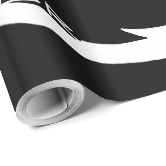 Witte Dragon zwart mat inpakpapier groot (Rol Hoek)