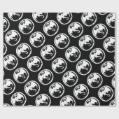 Witte Dragon zwart mat wikkelpapier medium Cadeaupapier (Vlak)