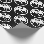 Witte Dragon zwart mat wikkelpapier medium Cadeaupapier (Hoek)