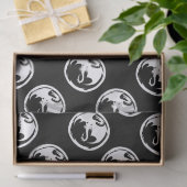 Witte Dragon zwart tissuepapier medium (Geschenk)