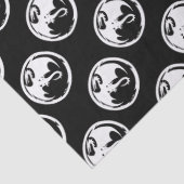 Witte Dragon zwart tissuepapier medium (Detail)