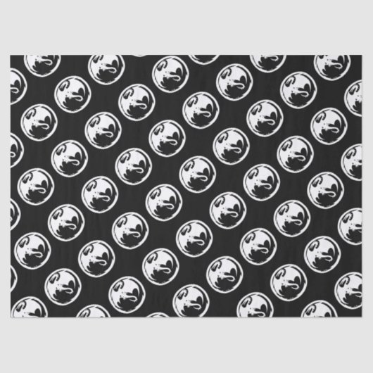 Witte Dragon zwart tissuepapier medium (Voorkant)