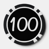 Witte Dragon zwarte 100 gestreepte pokerchip (Achterkant)