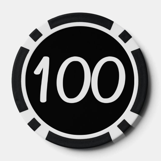Witte Dragon zwarte 100 gestreepte pokerchip (Achterkant)