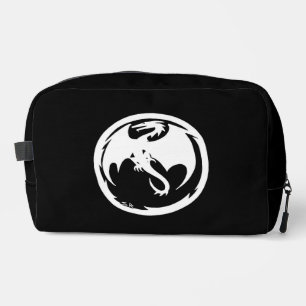 Witte Dragon zwarte dopp kit Toilettasje