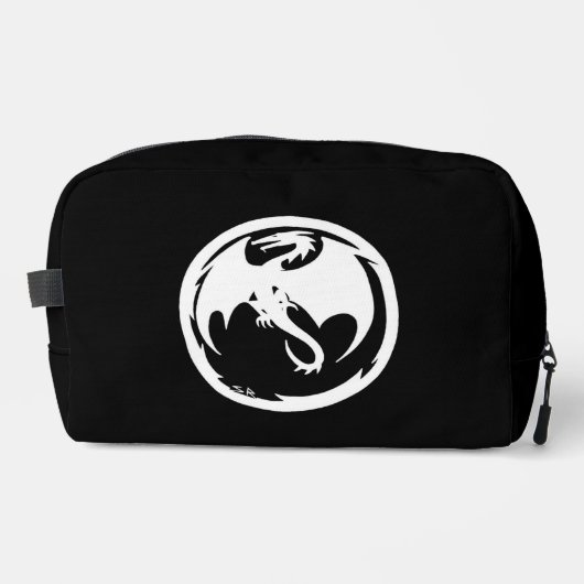 Witte Dragon zwarte dopp kit Toilettasje (Voorkant)