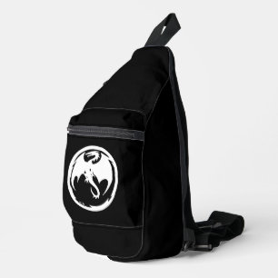 Witte Dragon zwarte draagtas rugzak