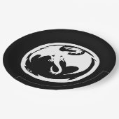 Witte Dragon zwarte grote papieren borden Papieren Bordje (Gekanteld)