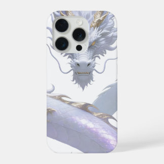 Witte Drakenkunst | Mythische Fantasie Esthetiek | iPhone 15 Pro Case
