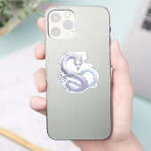 Witte Drakenkunst | Mythische Fantasie Esthetiek | Sticker (Telefoon)