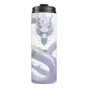 Witte Drakenkunst   Mythische Fantasie Esthetiek   Thermosbeker