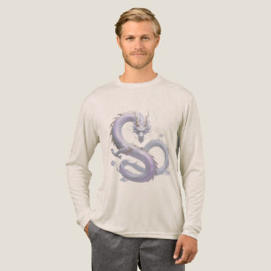 Witte Drakenkunst Mythische Fantasie Esthetiek Tri-Blend Shirt