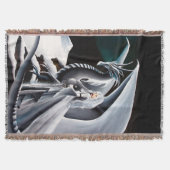 Witte Drakenvrouw Fantasie Aurora's Borealis Deken (Voorkant)