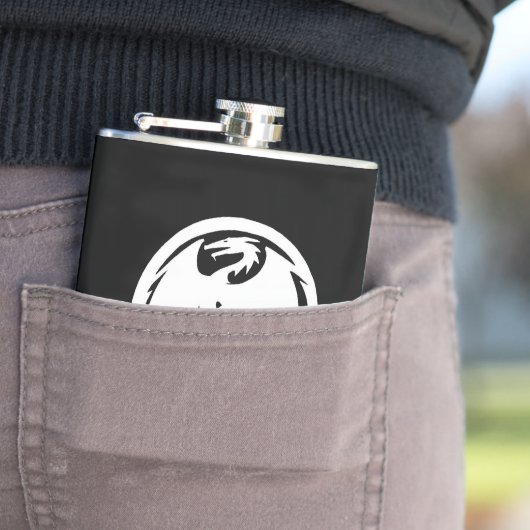 Witte drakenzwarte kolf heupfles (Voorbeeld)