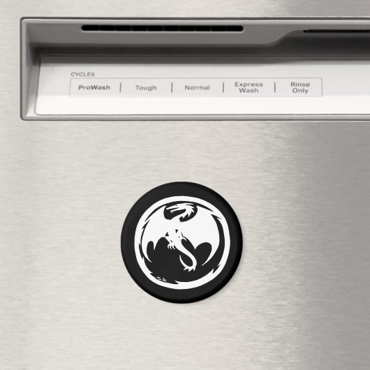 Witte drakenzwarte magneet (Insitu (Vaatwasser))