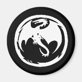 Witte drakenzwarte magneet (Voorkant)