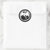 Witte Drakenzwarte ronde stickers (Tas)