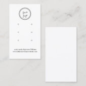 Witte Drie Oorbel Displaykaart | Voeg uw logo toe Visitekaartje (Voorkant / Achterkant)