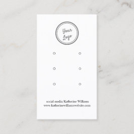 Witte Drie Oorbel Displaykaart | Voeg uw logo toe Visitekaartje