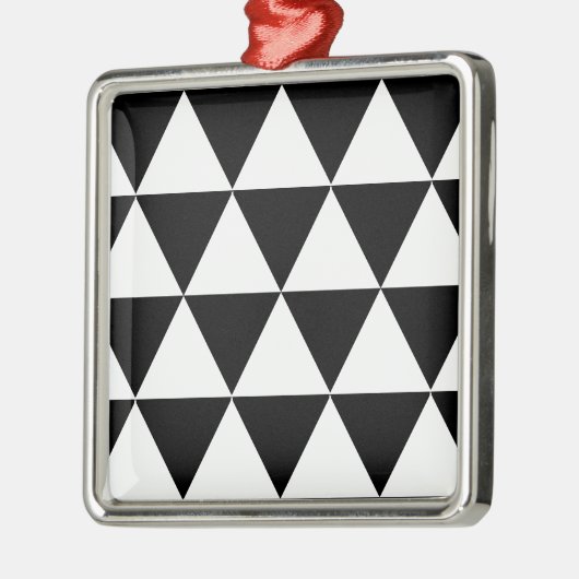 Witte driehoeken metalen ornament (Links)