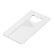 Witte driehoekige tandenstokvlag creditkaart flessenopener (Voorkant Gekanteld)