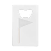 Witte driehoekige tandenstokvlag creditkaart flessenopener (Achterkant)