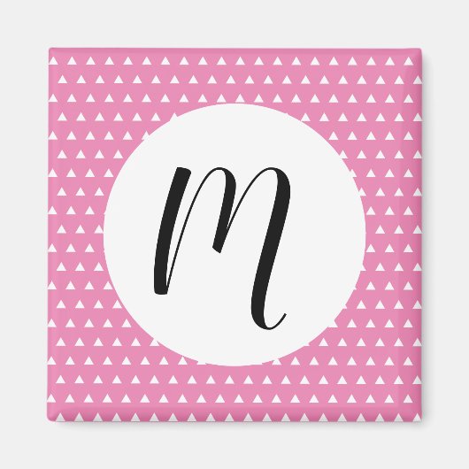 Witte driehoekspatroon magneet (Voorkant)