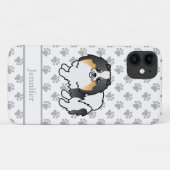 Witte Driekleurige Pomeranian Schattige Cartoon Ho Case-Mate iPhone Case (Achterkant (horizontaal))