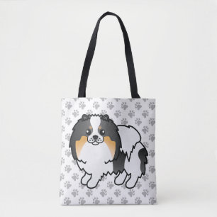 Witte driekleurige Pomeranian Schattige Cartoon Ho Tote Bag
