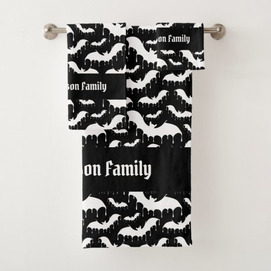 Witte Dripping Bat Gotische Gothic Vampier Familie Bad Handdoek (Insitu)