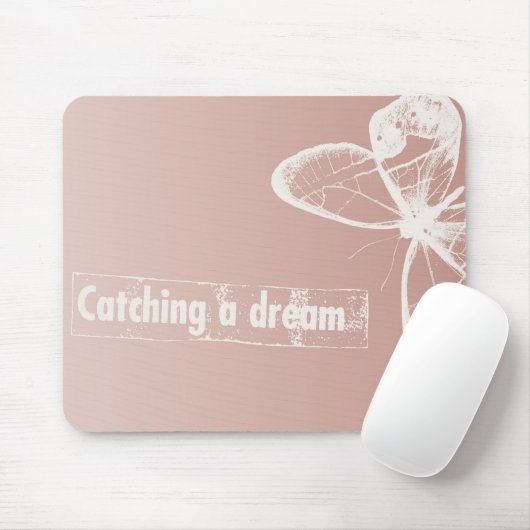 Witte droom vlinder muismat (Met muis)