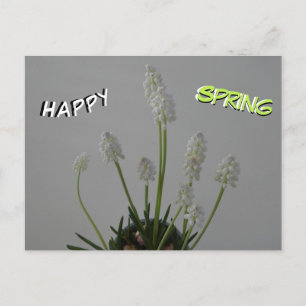 Witte druif Hyacinten Cust. Text Spring-Briefkaart Briefkaart